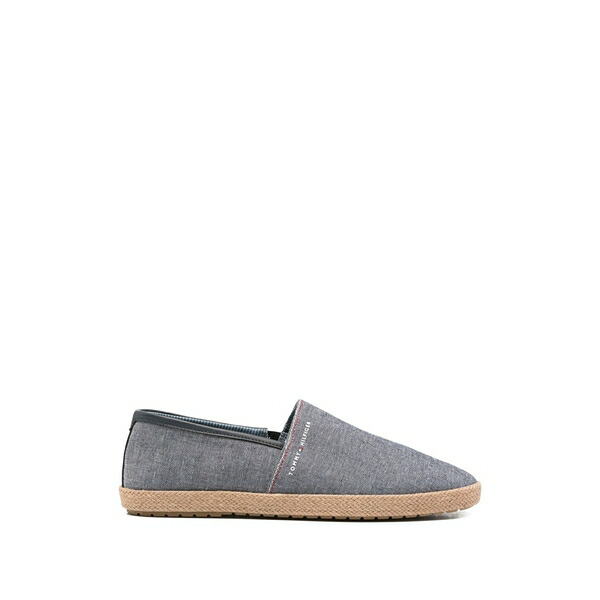 トミー ヒルフィガー メンズ サンダル シューズ Logo-embroidered braided-sole espadrilles Blue