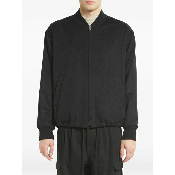 バレナ メンズ 上衣＆上衣 アウター Wool zip-front bomber jacket Black