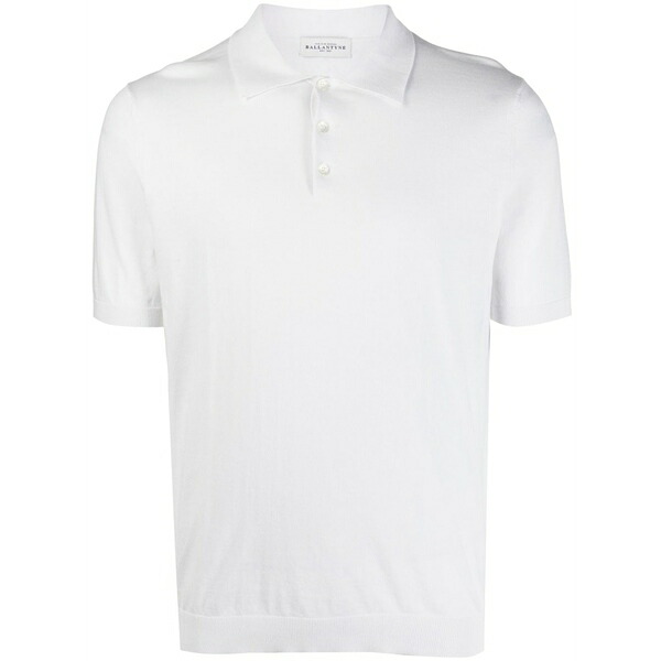 バランタイン メンズ スポーツシャツ トップス Short-sleeve cotton polo shirt White