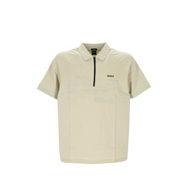 主任者 メンズ スポーツシャツ トップス Textured raglan-sleeve polo shirt Neutrals