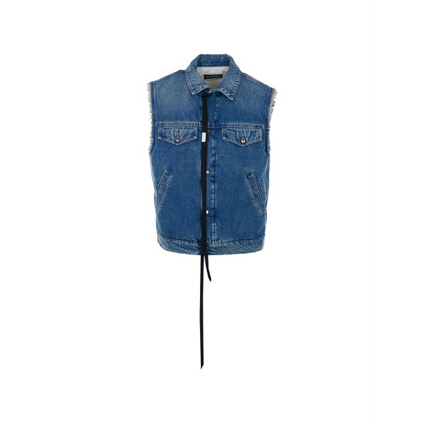 アン ドゥムルメステール メンズ 上衣＆上衣 アウター Button closure sleeveless gilet Blue