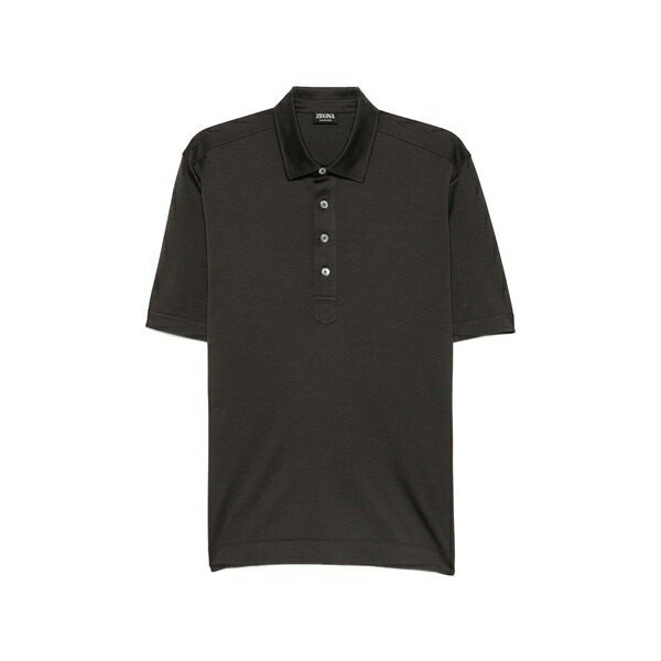 ゼニア メンズ スポーツシャツ トップス Short-sleeved polo shirt Brown