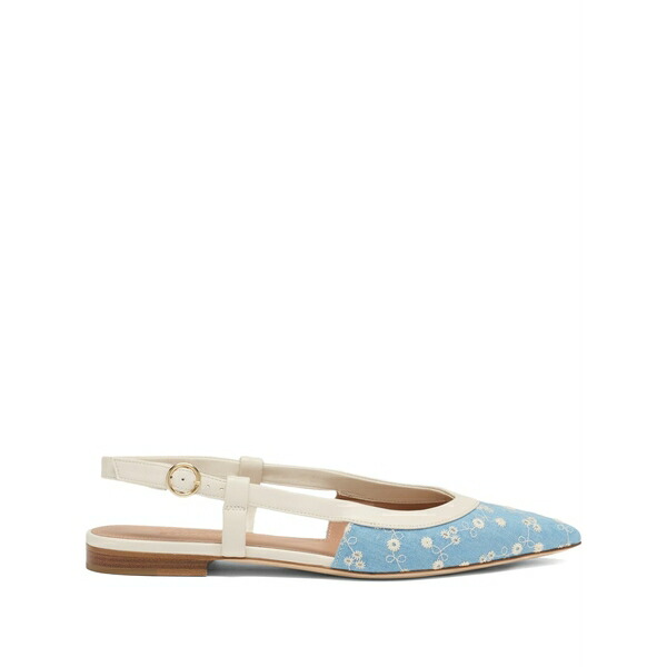 マローンスリアーズ レディース サンダル シューズ Tate floral-printed slingback ballet flats Blue