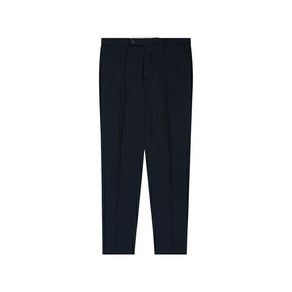 インコテックス メンズ 心地よいズボン下 ボトムス Pleated tapered trousers Blue