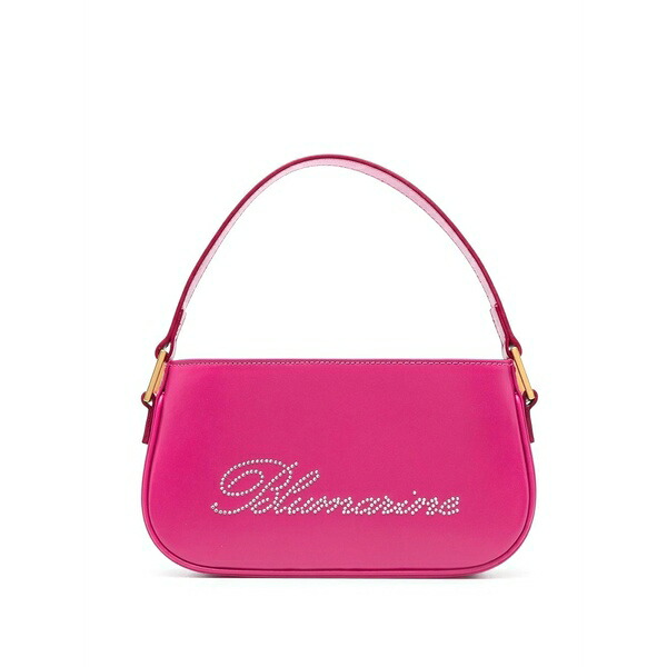 ブルマリン レディース ハンドバック 御徒面子 Rhinestone-logo leather bag Pink