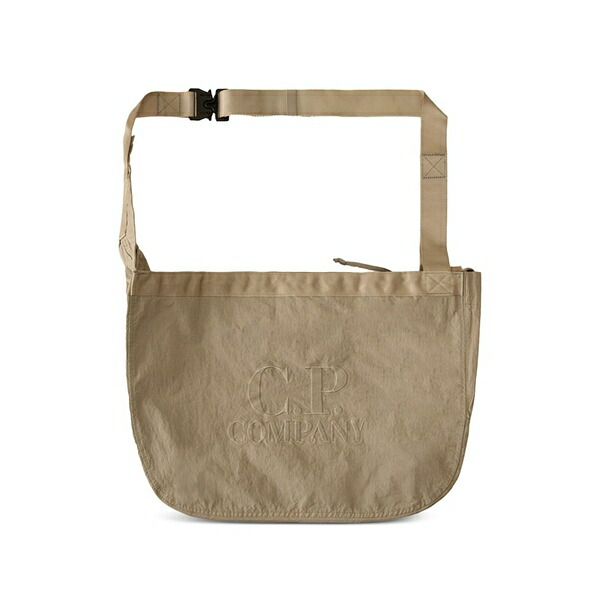 シーピーカンパニー メンズ ショルダーバッグ 御徒面子 Logo-embroidered shoulder bag Grey