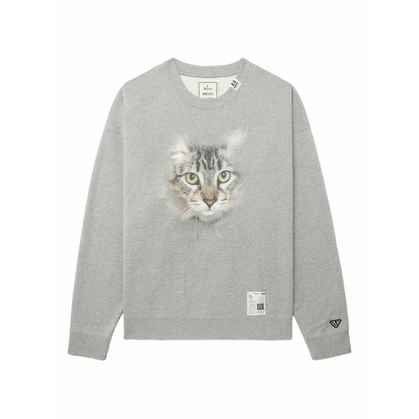 ミハラヤスヒロ メンズ パーカー・スウェットシャツ アウター Cat-print crew-neck sweatshirt Grey