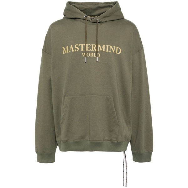 お師匠さん肝ったま 世界 メンズ パーカー・スウェットシャツ アウター Logo print cotton hoodie Green