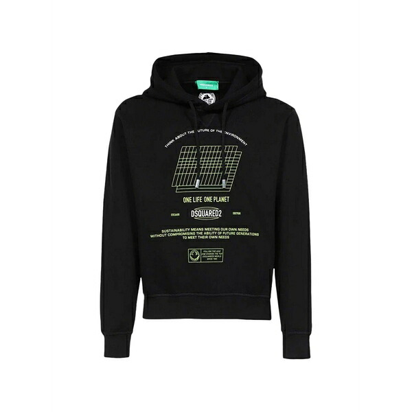 ディースクエアード メンズ パーカー・スウェットシャツ アウター One life manifesto cool hoodie Black