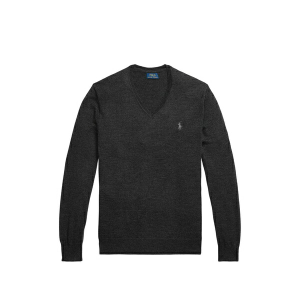 ラルフローレン メンズ 編み物\u0026ティーシャツ アウター V-neck logo-embroidered sweater Grey