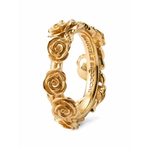 エマニュエレ ビコッキ メンズ 輪っか 佩び物 Rose-detail band ring Gold
