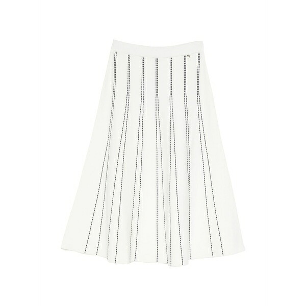 リュージョー レディース スコート ボトムス Embroidered a-line MIDI skirt White