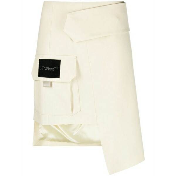 象牙色 レディース スコート ボトムス Asymmetric wool mini skirt Neutrals