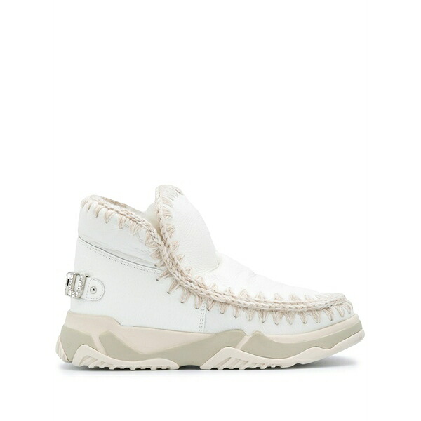 モウ レディース スニーカー シューズ Eskimo whipstitch high-top sneakers White