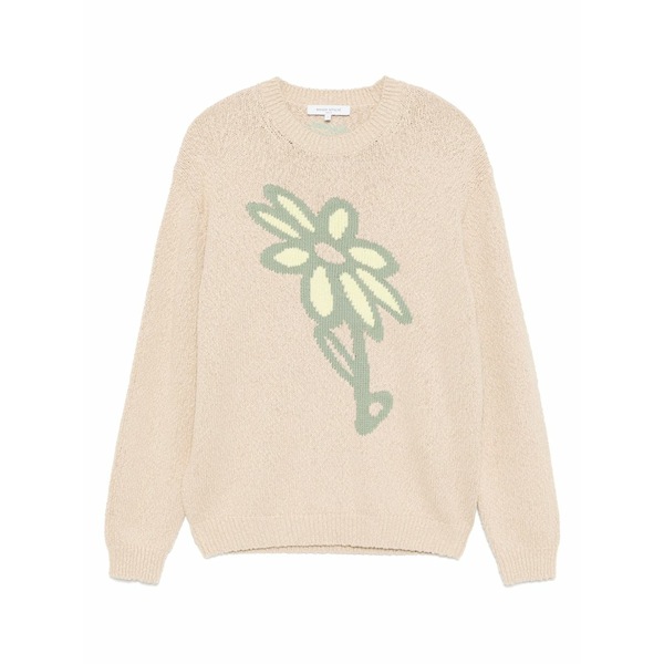 住み家 稲荷 メンズ 編み物\u0026プルオーバー アウター Abstract daisy intarsia jumper Neutrals