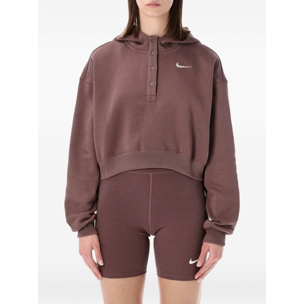 ナイキ レディース パーカー・スウェットシャツ アウター Phoenix logo-embroidery hoodie Pink|asty