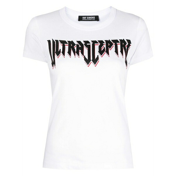 ラフ・シモンズ レディース プルオーバー トップス Graphic-print cotton t-shirt White