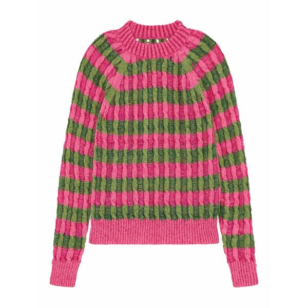 エージーアール メンズ ニット\u0026セーター アウター Cable-knit striped sweater Pink