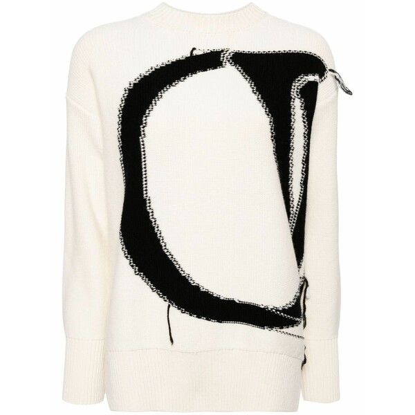象牙色 レディース 編み物\u0026スウェーター アウター Ow maxi logo jumper White