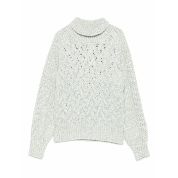 イレブンティ レディース 編み物\u0026スウェーター アウター Cable-knit turlteneck sweater Neutrals