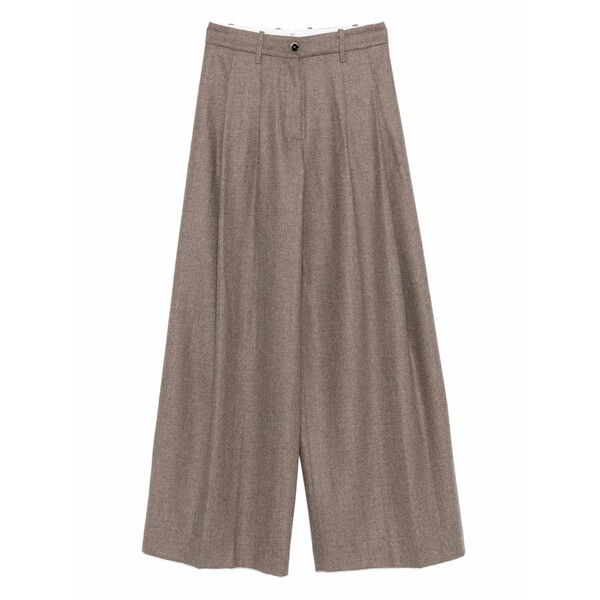 ナイン イン ザ モーニング レディース カジュアルパンツ ボトムス Herringbone pleated trousers Brown｜asty