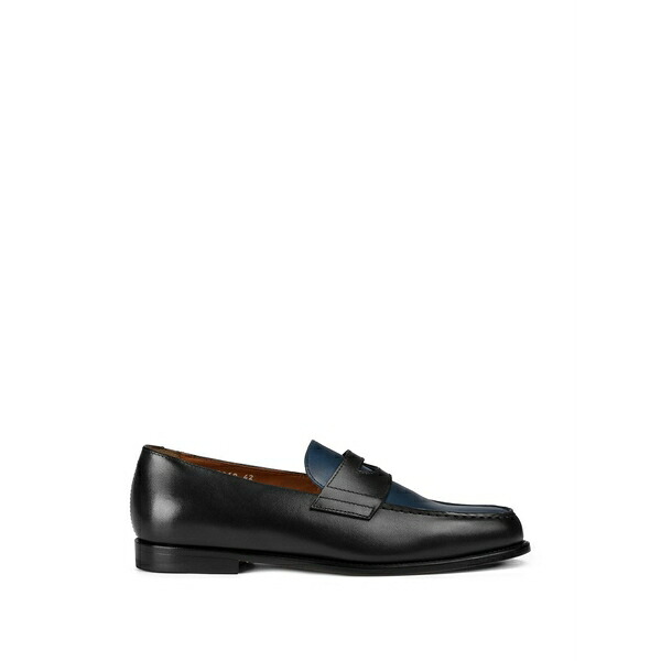 ドンカルズ メンズ スリッポン・ローファー シューズ Two-tone leather loafers Black|asty