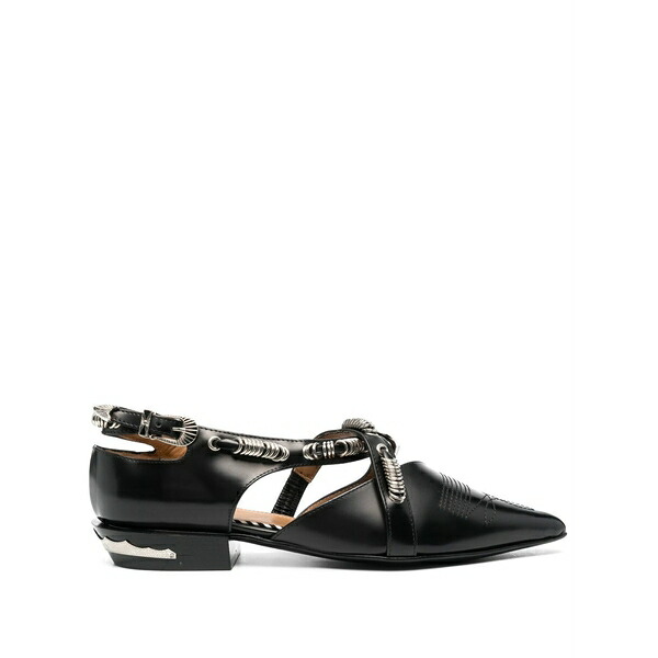 トーガ ピューラ レディース サンダル シューズ Buckled leather ballerina shoes Black|asty
