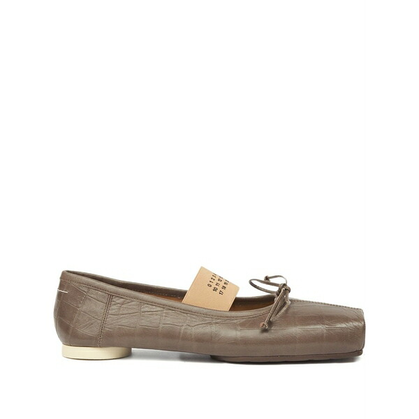 マルタンマルジェラ レディース サンダル シューズ Crocodile-embossed ballet flats Brown｜asty