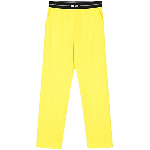 エムエスジイエム レディース カジュアルパンツ ボトムス Tapered virgin wool trousers Yellow|asty