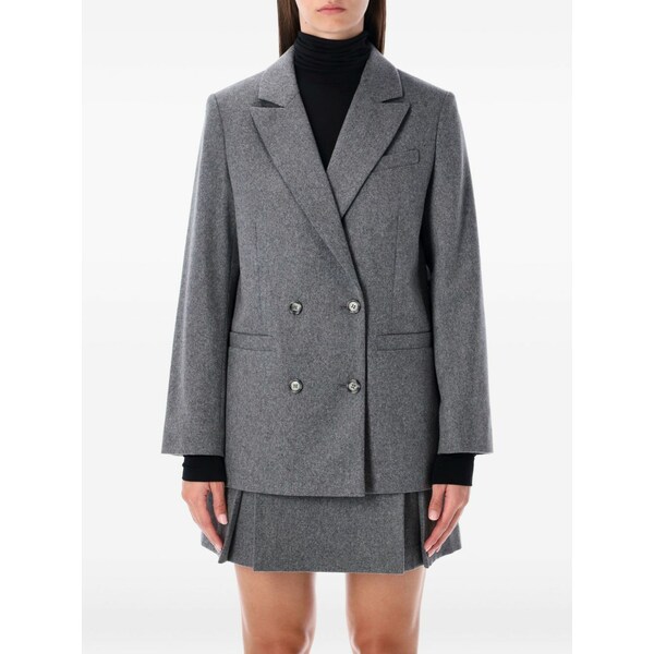 アーペーセー レディース ジャケット＆ブルゾン アウター Double-breasted blazer Grey｜asty