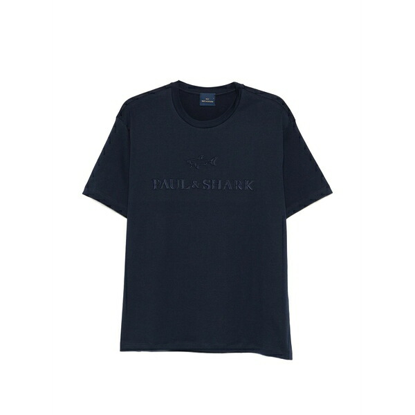 ポールアンドシャーク メンズ Tシャツ トップス Logo-detail t-shirt Blue|asty