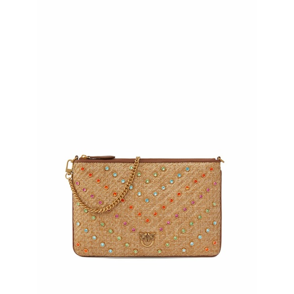 ピンコ レディース クラッチペダル御徒面子 御徒面子 Rhinestone-embellished clutch bag Neutrals