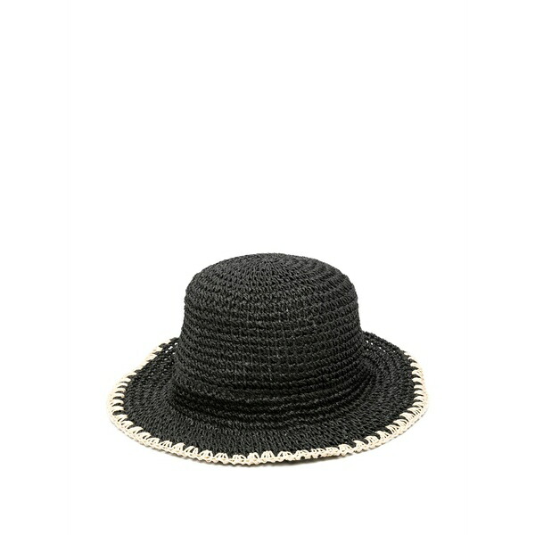 バイマレンバーガー レディース 帽子 アクセサリー Woven-trim hat Black|asty