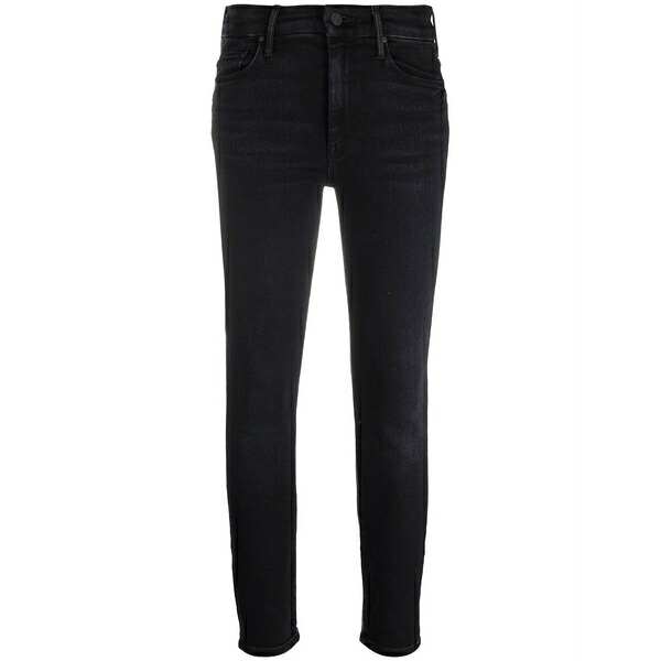 お母さん レディース ジーンズズボン下 ボトムス High-rise cropped skinny jeans Blue