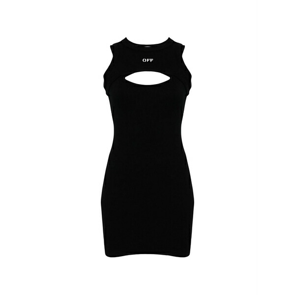 オフホワイト レディース ワンピース トップス Cutout dress Black｜asty