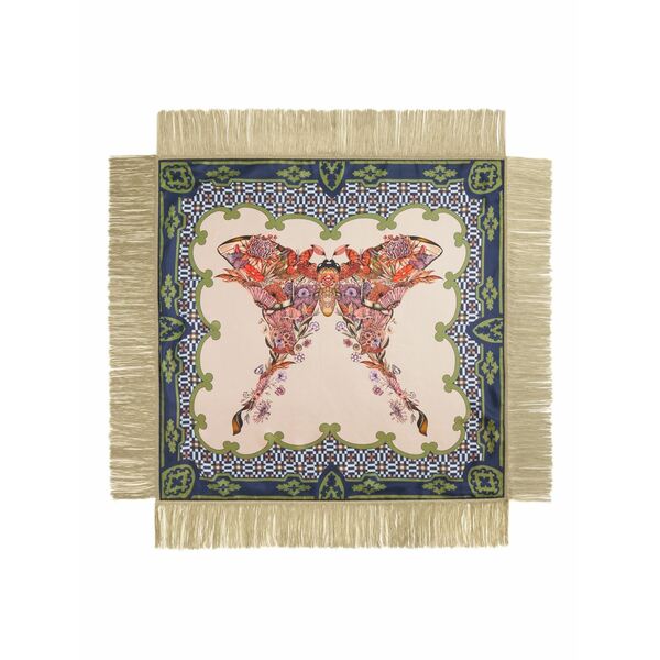 ラ・ダブル・ジェイ レディース 消音装置・袈裟・えり巻き 佩び物 Butterfly-print fringed scarf Neutrals