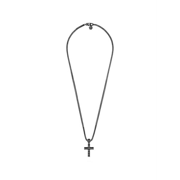 フィリップ飾り気の無い メンズ 頸飾り・チョー鉄道車両 添え物 Crucifix chain necklace Black