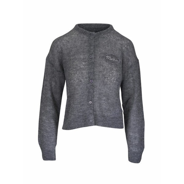 母ちゃん レディース ジレー アウター Buttoned cardigan Grey