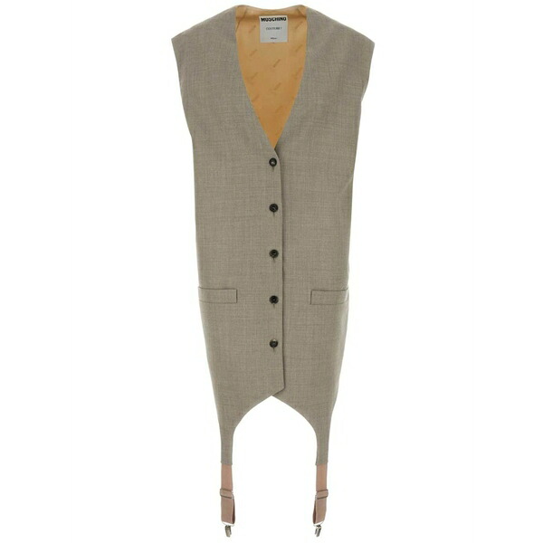 モスキーノ レディース 上衣＆上衣 アウター V-neck waistcoat Neutrals