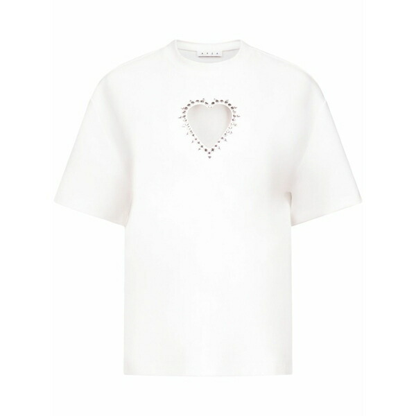 分野 レディース プルオーバー トップス Crystal-embellished cut-out t-shirt White