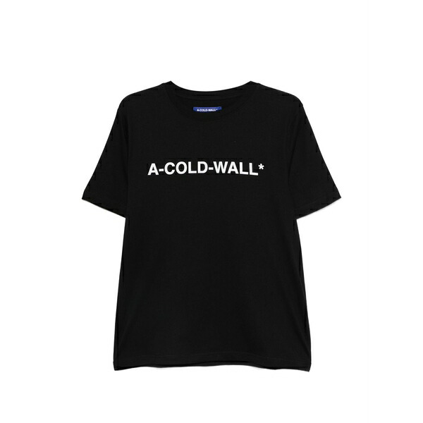 アコールドウォール メンズ Tシャツ トップス Logo-print t-shirt Black｜asty