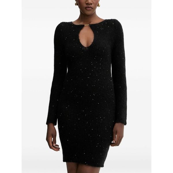 リビアナコンティ レディース ワンピース トップス Cutout-detail sequin mini dress Black|asty