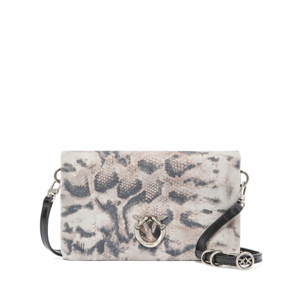 ピンコ レディース ショルダーバッグ 御徒面子 Silver hardware printed shoulder bag Neutrals