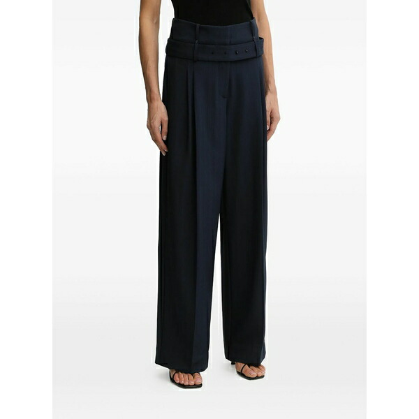 スティーヌ・ゴヤ レディース カジュアルパンツ ボトムス Belted-fastening pleated trousers Blue