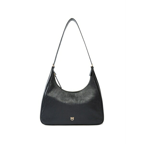 ピンコ レディース ショルダーバッグ バッグ Love birds grained-leather shoulder bag Black|asty