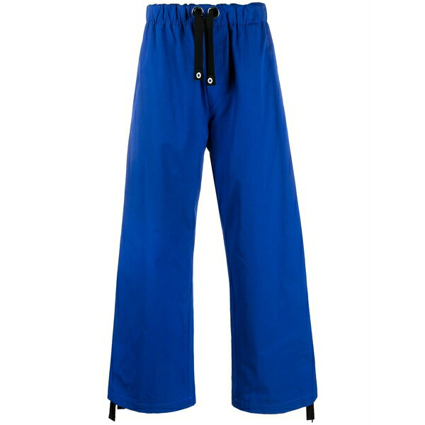 ヴェルサーチ メンズ カジュアルパンツ ボトムス Wide-leg cotton track pants Blue｜asty