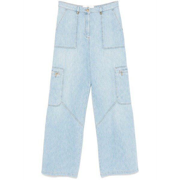 エリザベスフランキ レディース デニムパンツ ボトムス Cargo jeans Blue|asty