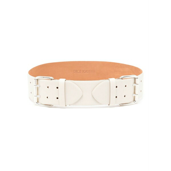 ディーチェ カヤック レディース 三尺帯 付属物 Double-buckle leather belt White