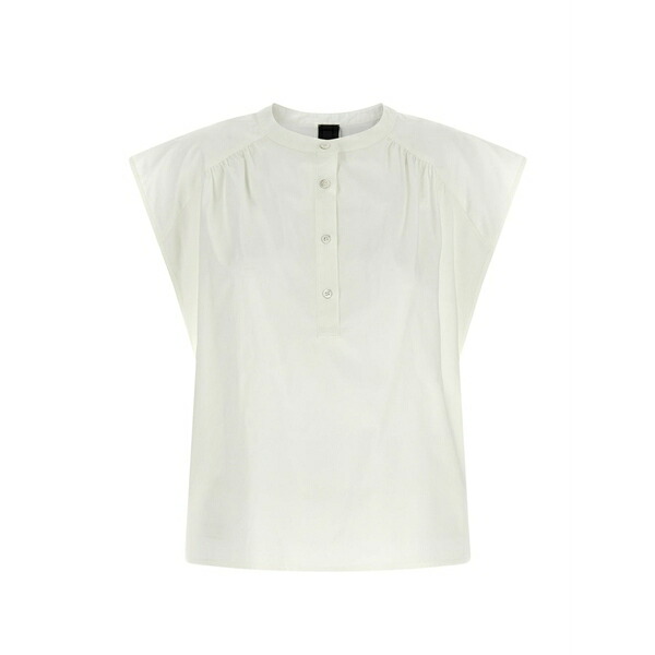 ピンコ レディース プルオーバー トップス Curl sleeve blouse White