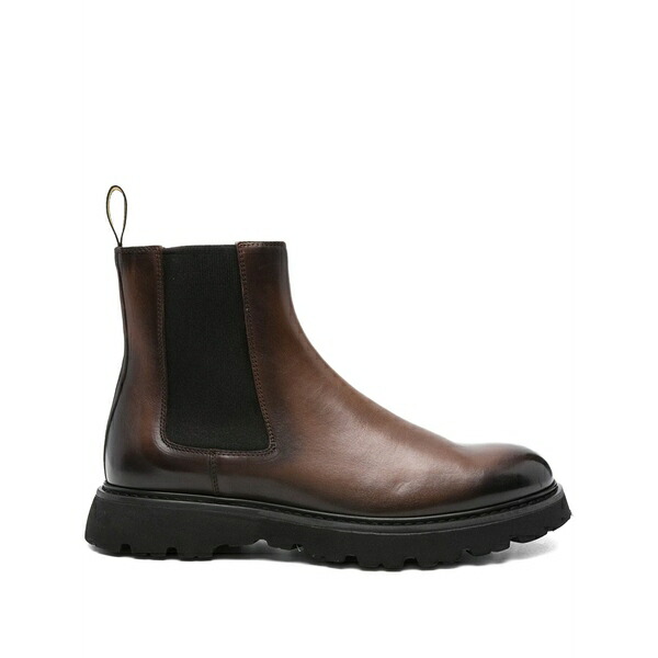 ドンカルズ メンズ ブーツ シューズ 40粍 elastic-panel leather chelsea boots Brown